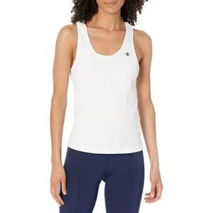 Champion White Tank Top, Size Medium, Black Chest Logo